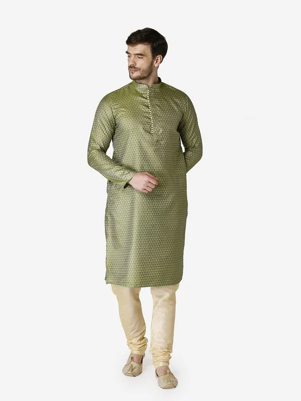 Tabard_Men_Printed_Straight_Kurta_(Green)