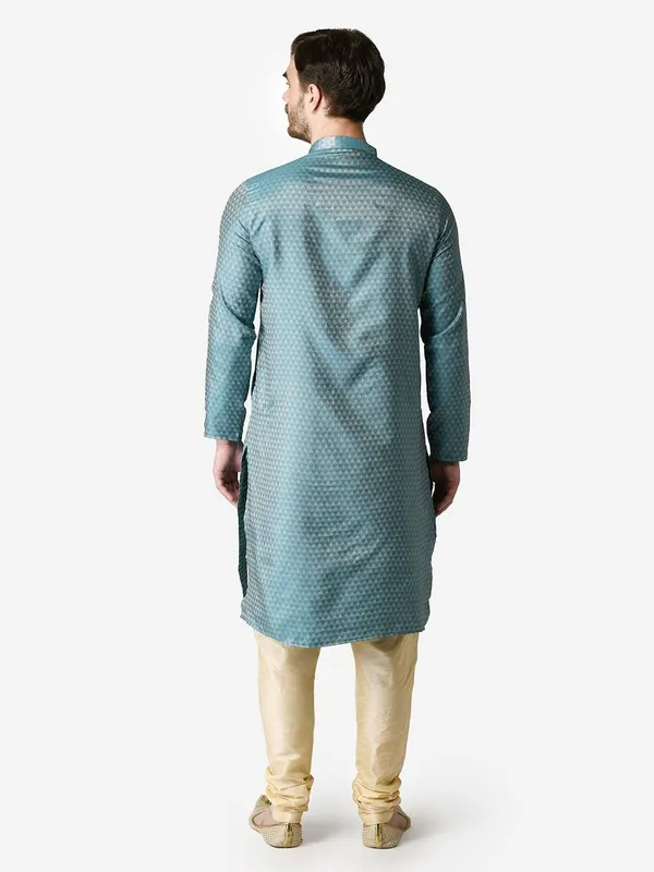 Tabard_Men_Printed_Straight_Kurta_(Blue)