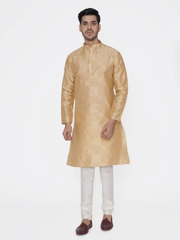 Tabard_Men_Solid_Straight_Kurta_(Beige)