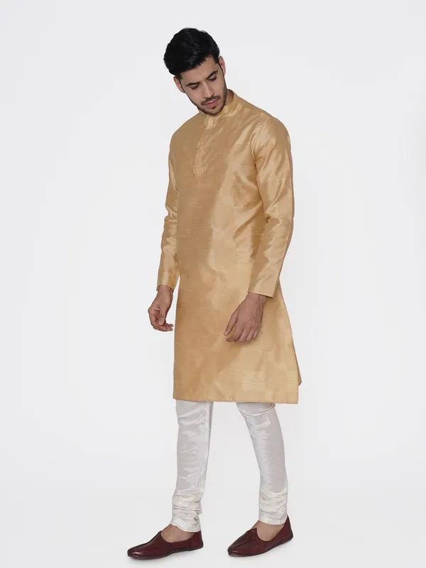 Tabard_Men_Solid_Straight_Kurta_(Beige)