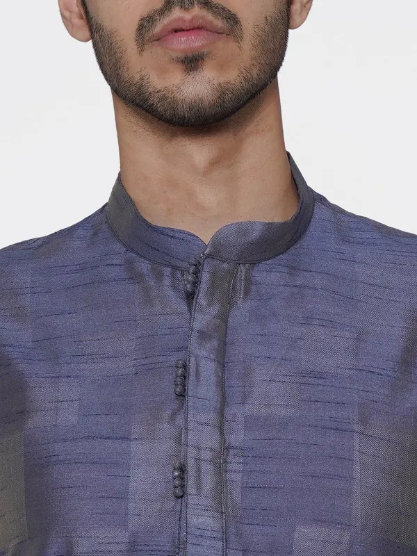 Tabard_Men_Checkered_Straight_Kurta_(Blue)