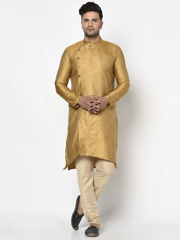 Tabard_Men_Self_Design_Straight_Kurta_(Orange)