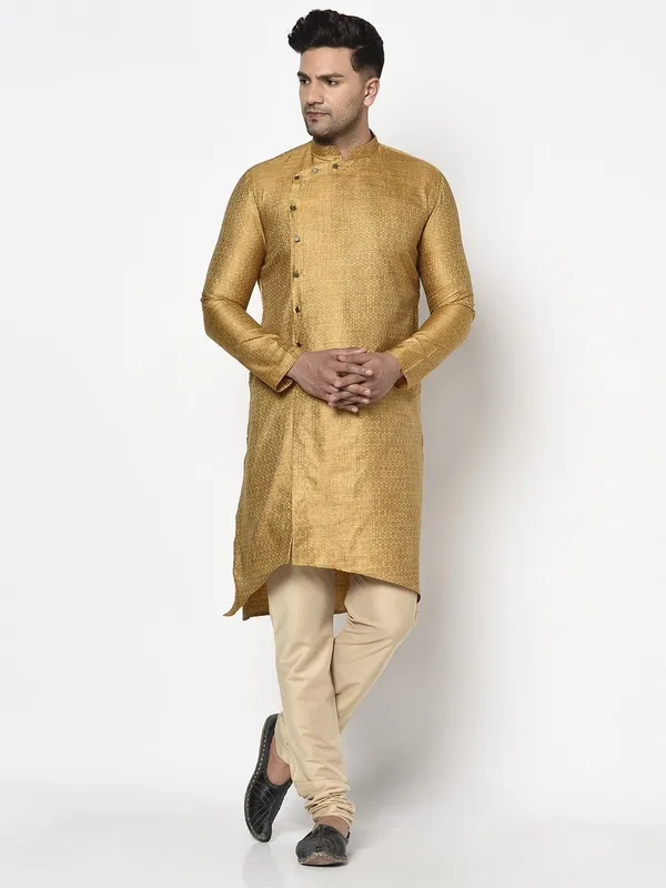 Tabard_Men_Self_Design_Straight_Kurta_(Orange)