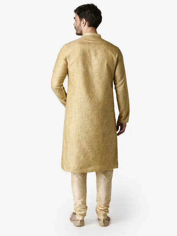Tabard_Men_Solid_Straight_Kurta_(Beige)