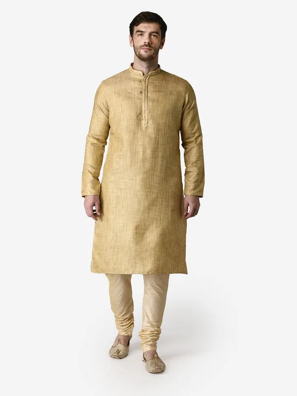 Tabard_Men_Solid_Straight_Kurta_(Beige)