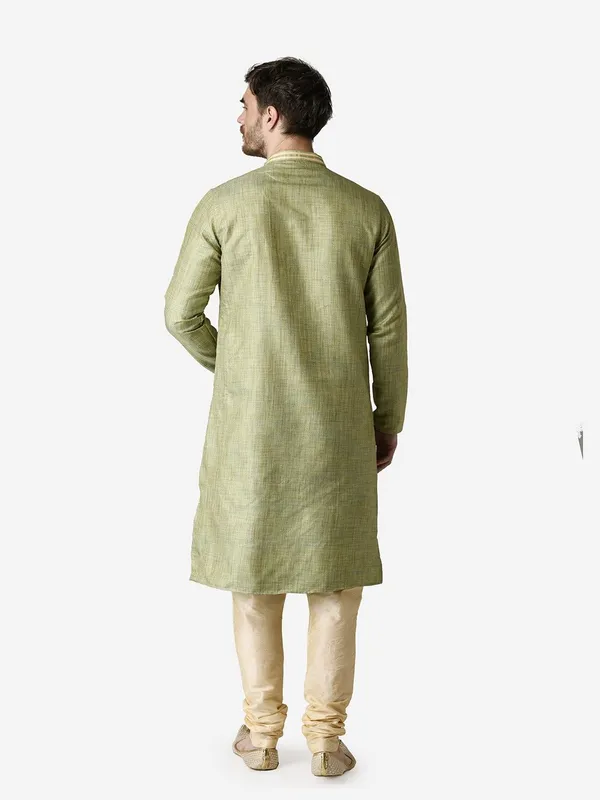 Tabard_Men_Self_Design_Straight_Kurta_(Green)