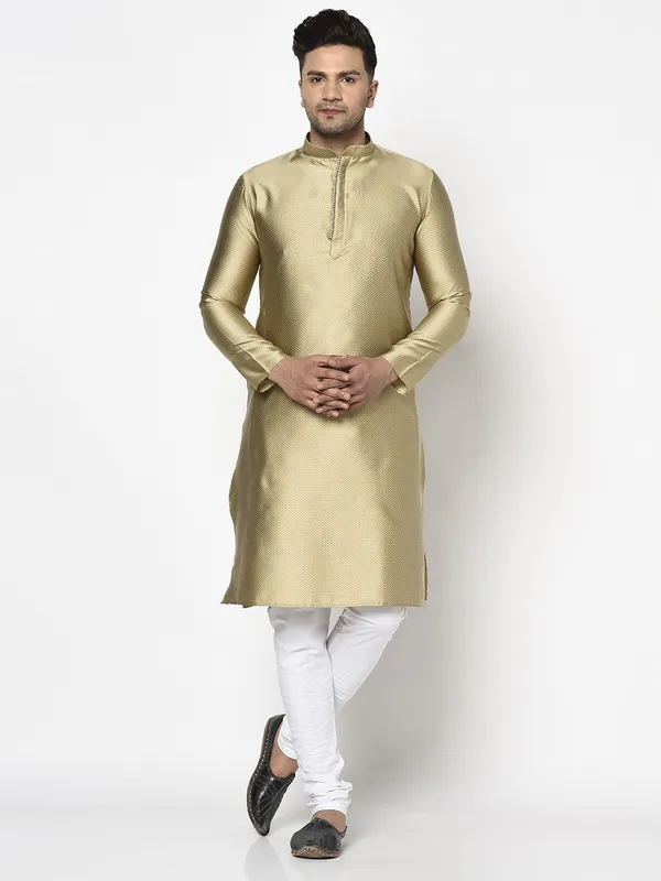 Tabard_Men_Striped_Straight_Kurta_(Yellow)