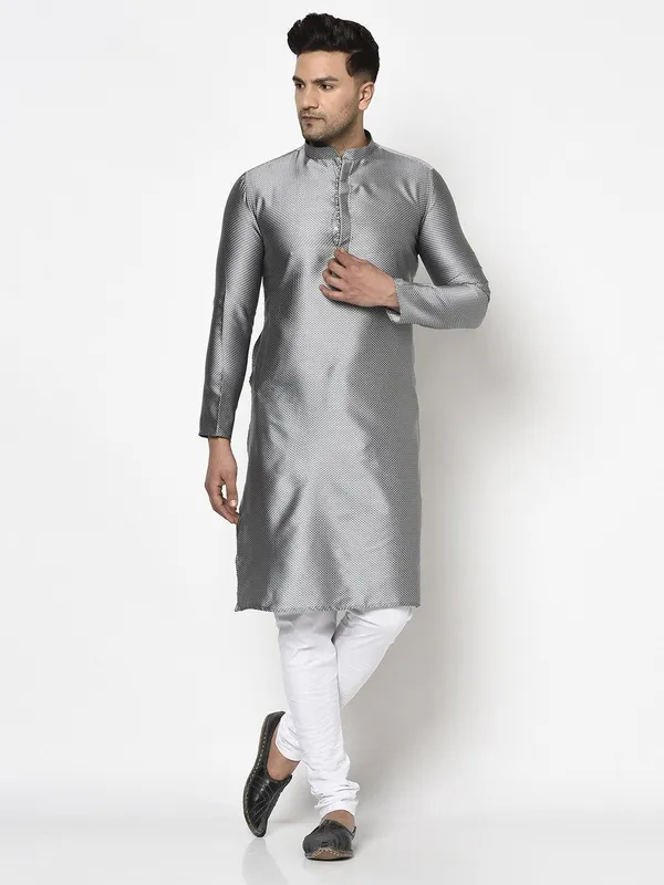 Tabard_Men_Self_Design_Straight_Kurta_(Grey)