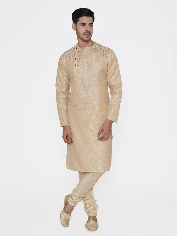 Tabard_Men_Printed_Straight_Kurta_(Beige)