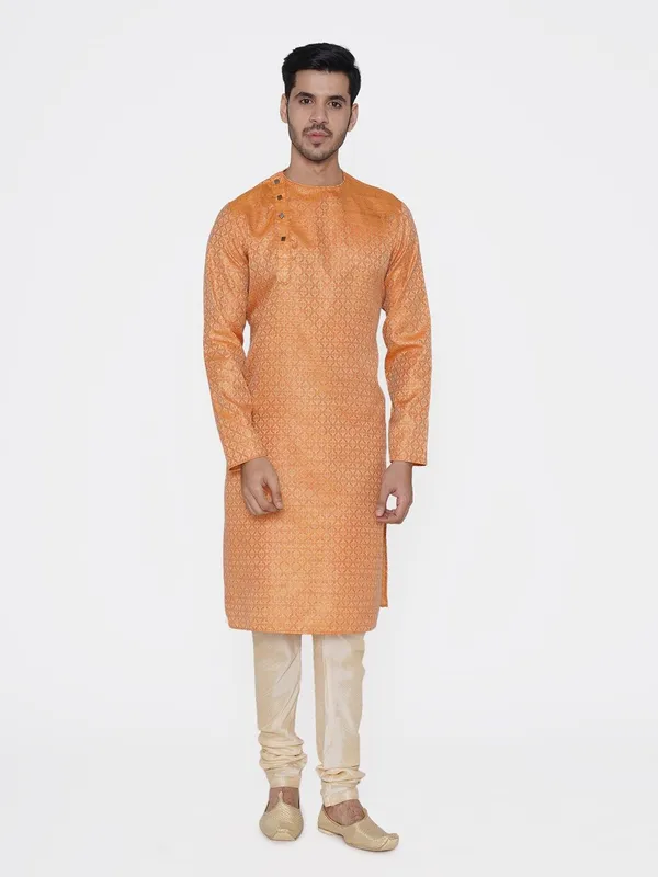 Tabard_Men_Printed_Straight_Kurta_(Orange)