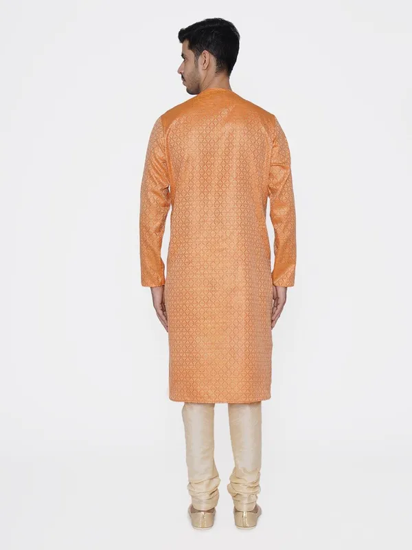 Tabard_Men_Printed_Straight_Kurta_(Orange)