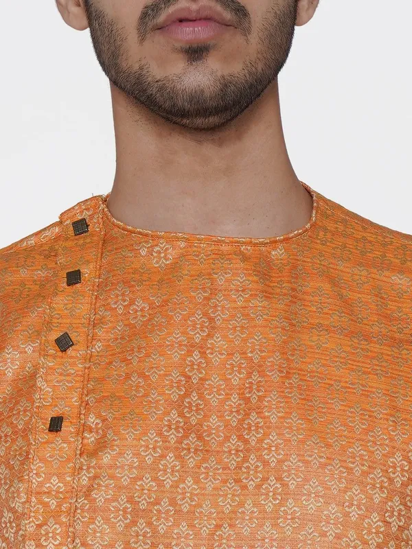 Tabard_Men_Printed_Straight_Kurta_(Orange)