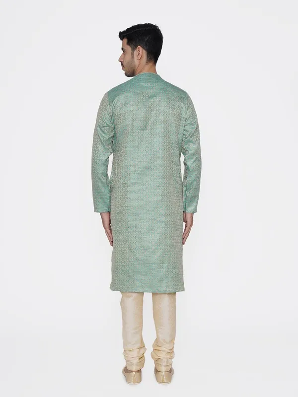 Tabard_Men_Printed_Straight_Kurta_(Green)