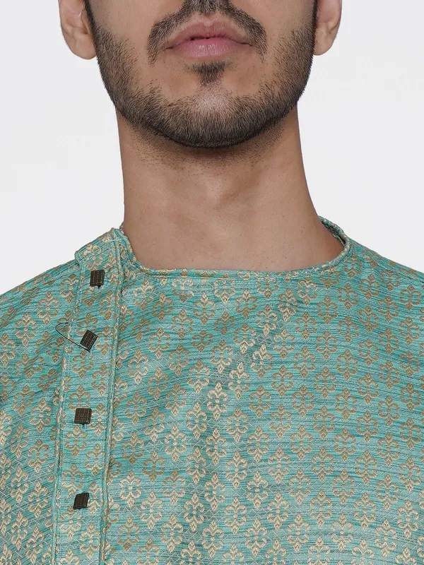 Tabard_Men_Printed_Straight_Kurta_(Green)