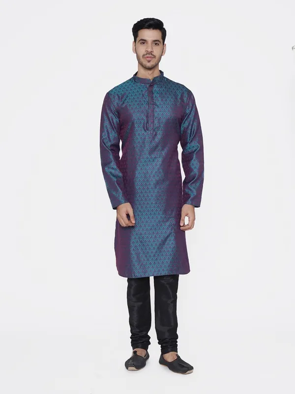 Tabard_Men_Printed_Straight_Kurta_(Green)