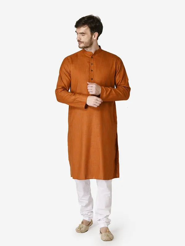 Tabard_Men_Checkered_Straight_Kurta_(Red)