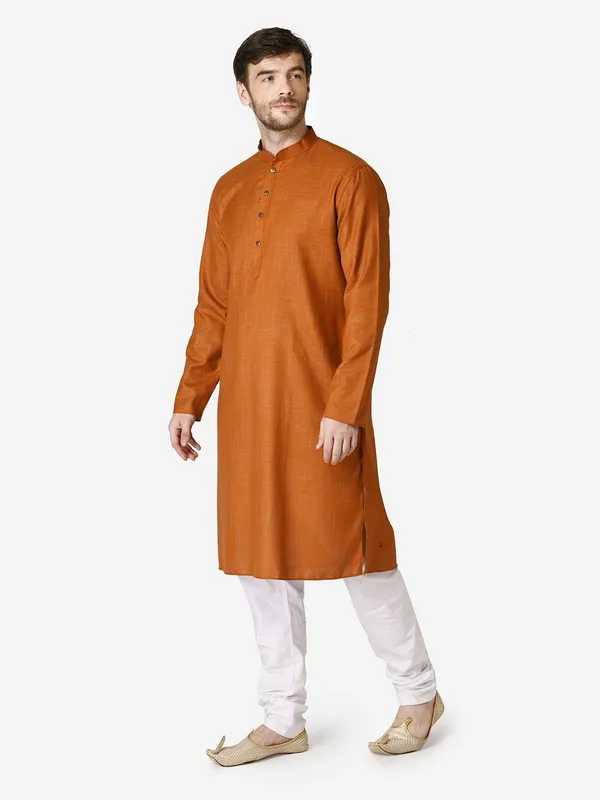 Tabard_Men_Checkered_Straight_Kurta_(Red)