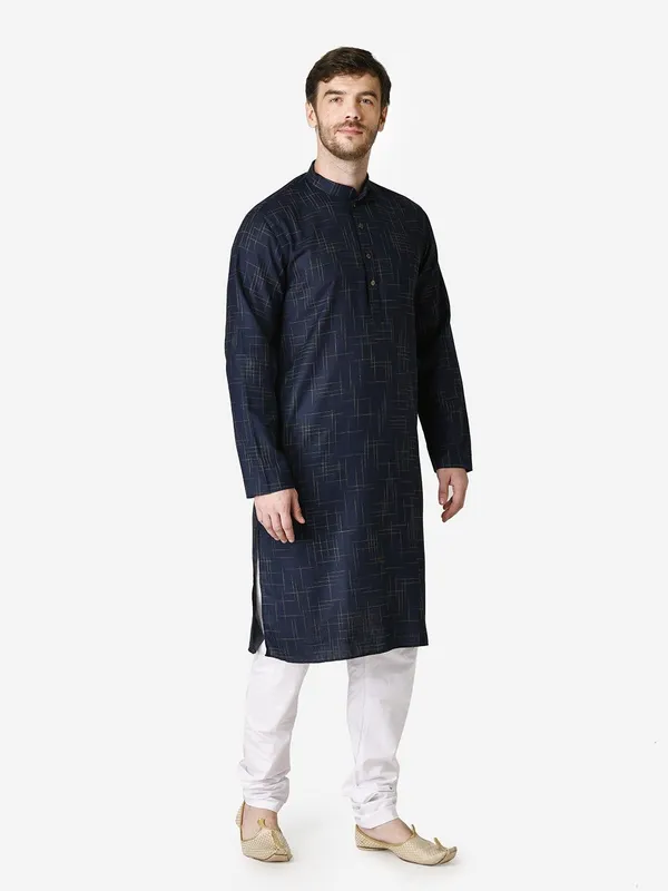 Tabard_Men_Printed_Straight_Kurta_(Blue)