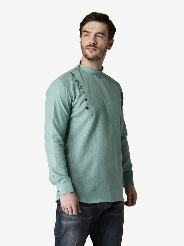 Tabard_Men_Solid_Straight_Kurta_(Blue)
