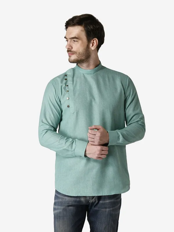 Tabard_Men_Solid_Straight_Kurta_(Blue)
