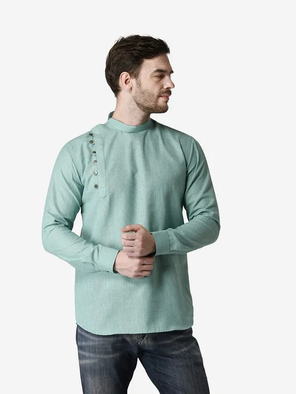 Tabard_Men_Solid_Straight_Kurta_(Blue)