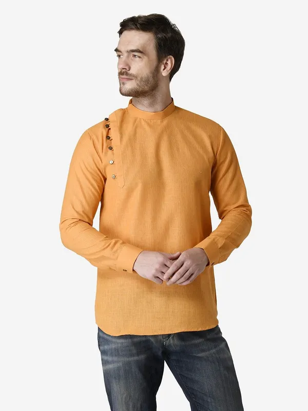 Tabard_Men_Solid_Straight_Kurta_(Orange)