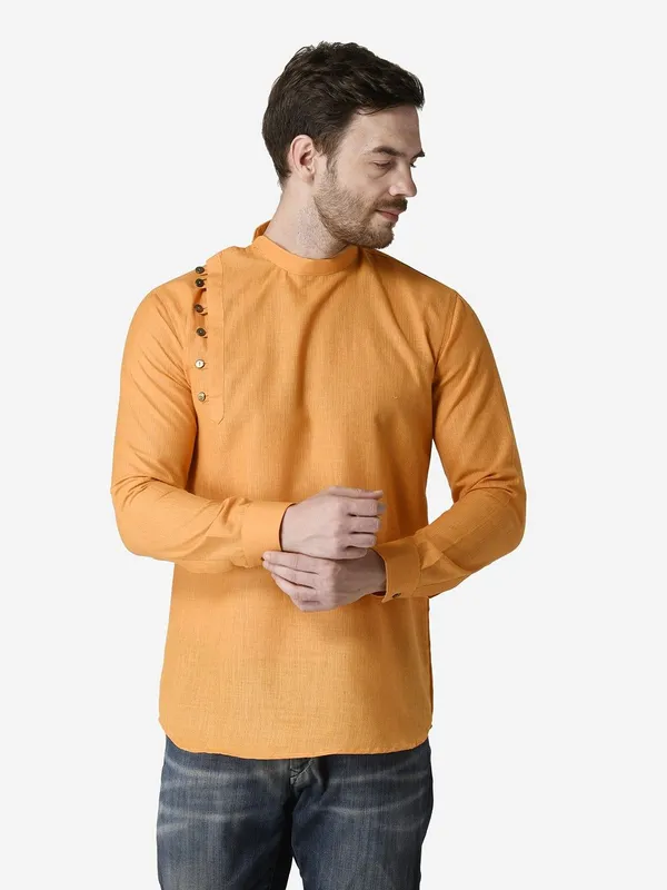 Tabard_Men_Solid_Straight_Kurta_(Orange)