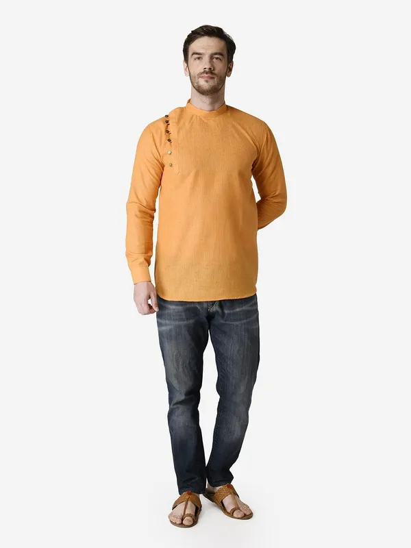 Tabard_Men_Solid_Straight_Kurta_(Orange)
