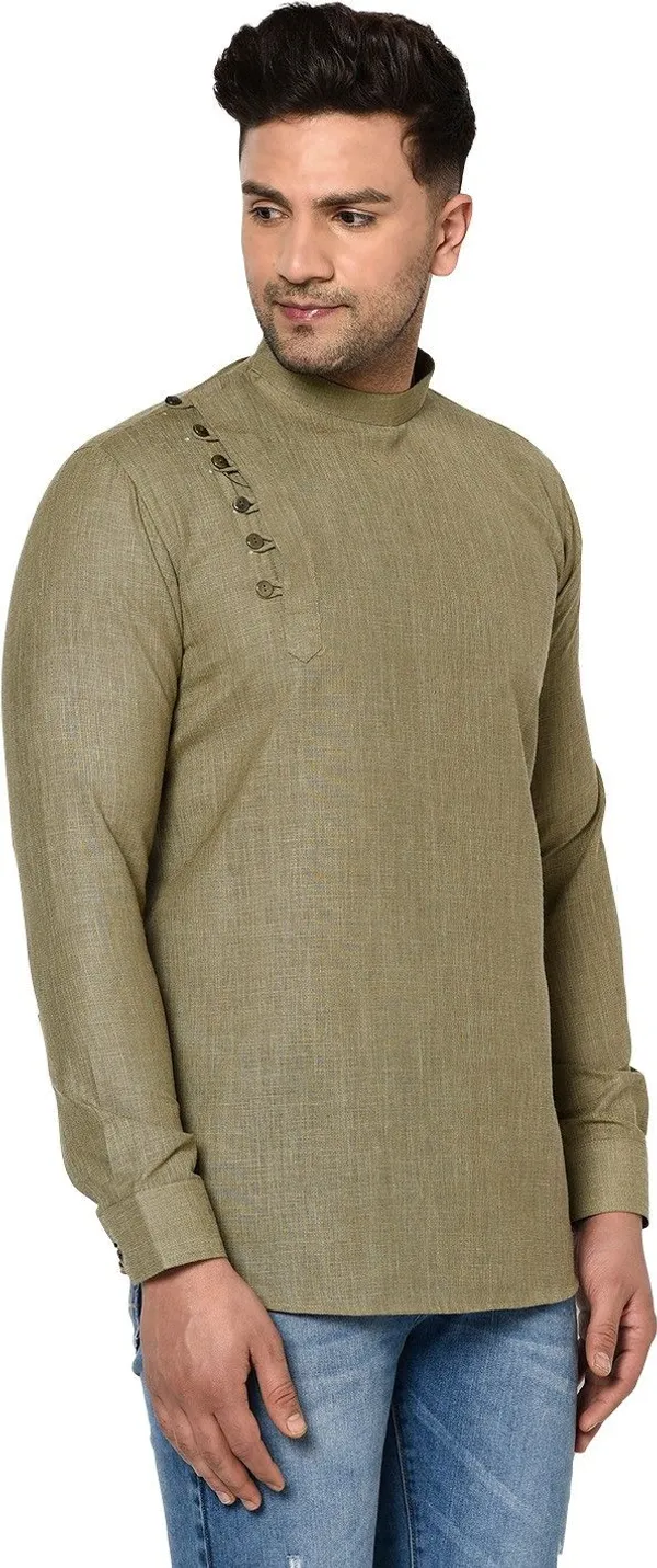 Tabard_Men_Solid_Straight_Kurta_(Brown)