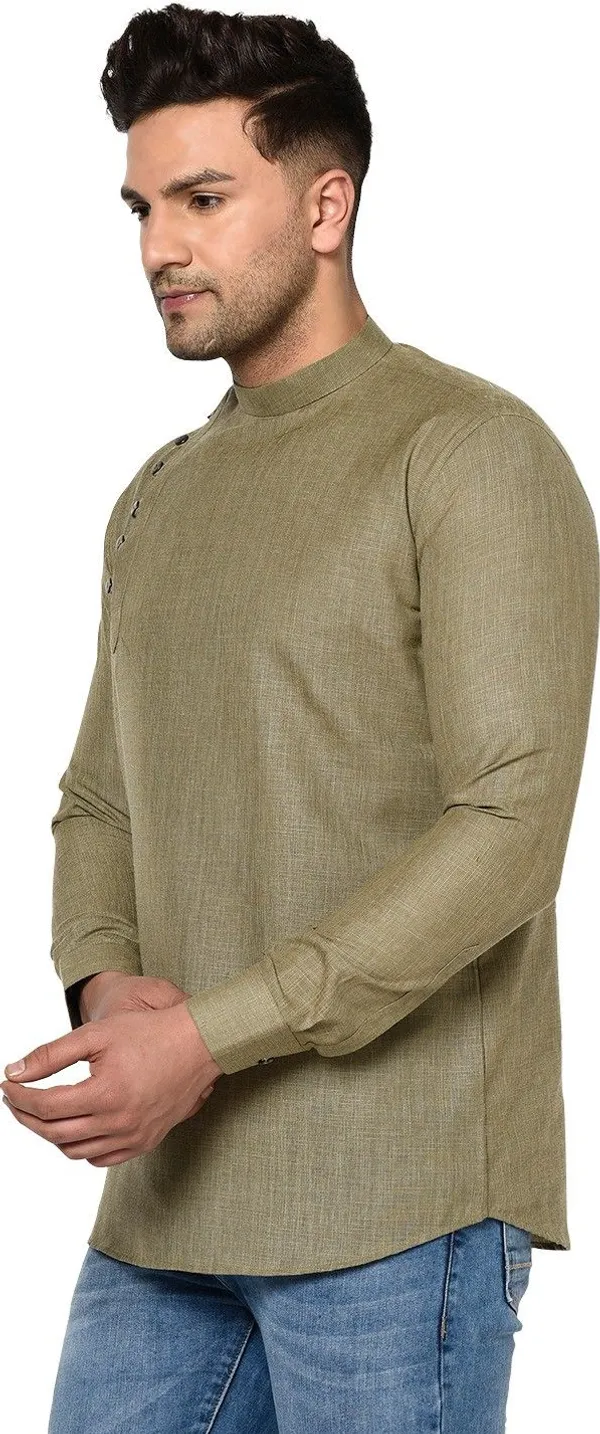 Tabard_Men_Solid_Straight_Kurta_(Green)