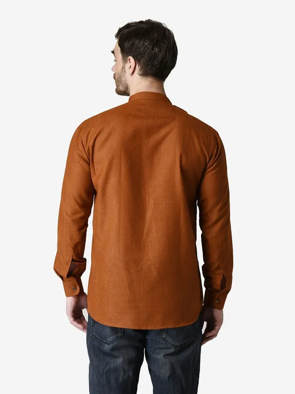 Tabard_Men_Solid_Straight_Kurta_(Orange)