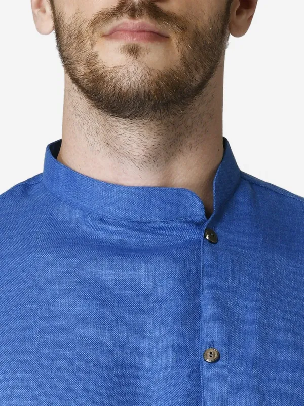 Tabard_Men_Solid_Straight_Kurta_(Blue)