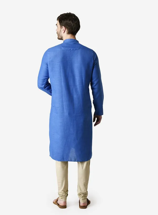 Tabard_Men_Solid_Straight_Kurta_(Blue)