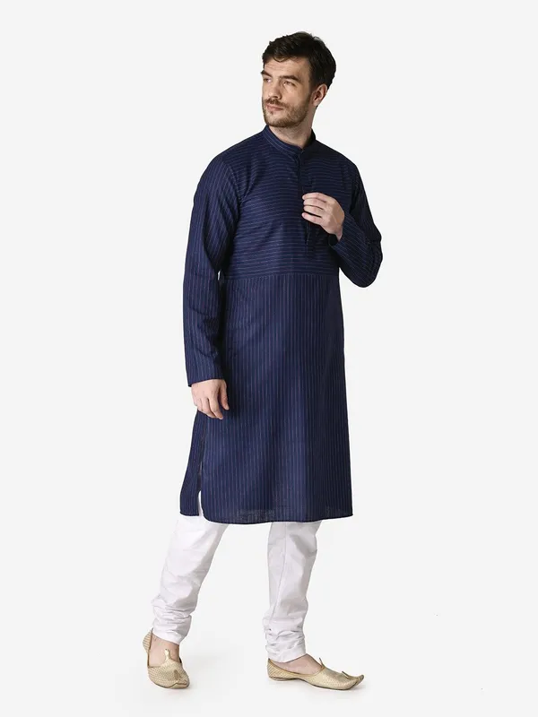 Tabard_Men_Striped_Straight_Kurta_(Blue)