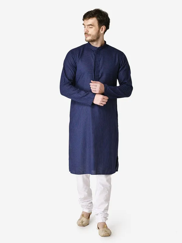 Tabard_Men_Striped_Straight_Kurta_(Blue)