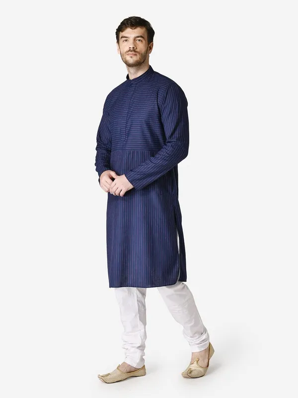 Tabard_Men_Striped_Straight_Kurta_(Blue)