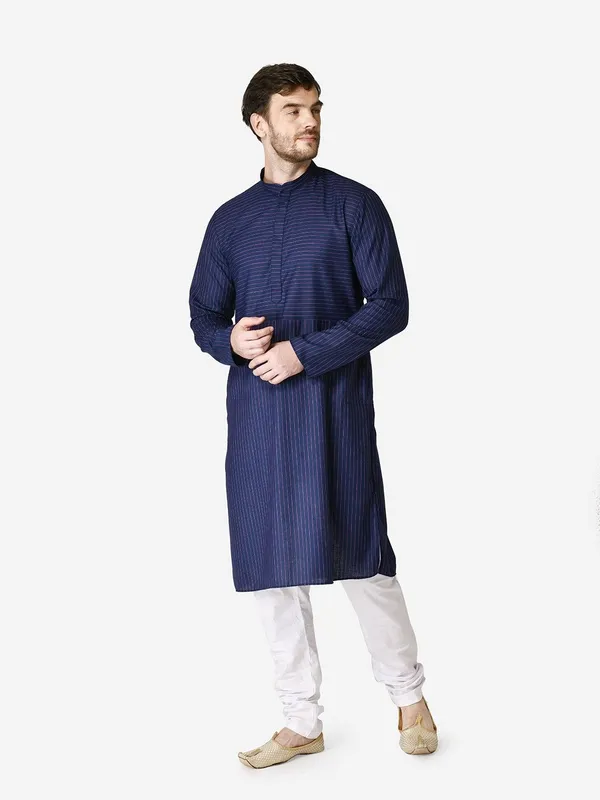 Tabard_Men_Striped_Straight_Kurta_(Blue)