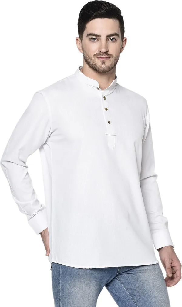 Tabard_Men_Solid_Straight_Kurta_(White)