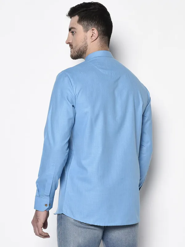Tabard_Men_Solid_Straight_Kurta_(Light_Blue)
