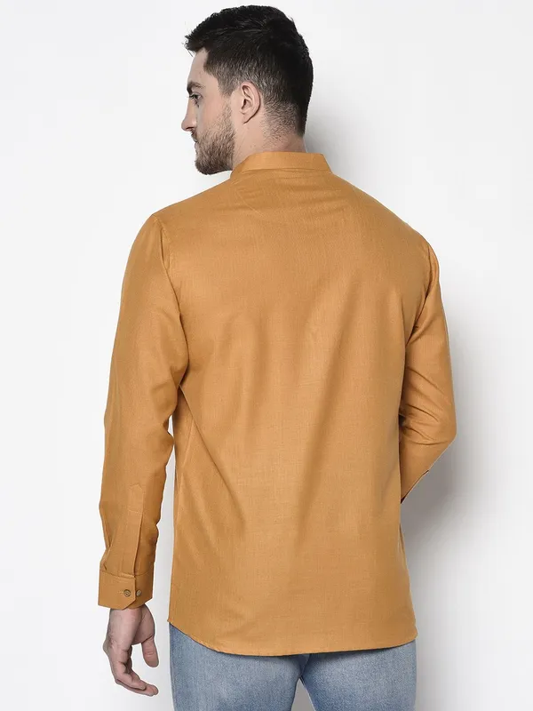 Tabard_Men_Solid_Straight_Kurta_(Yellow)