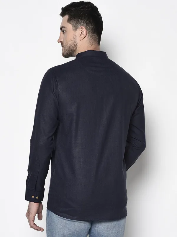 Tabard_Men_Solid_Straight_Kurta_(Blue)