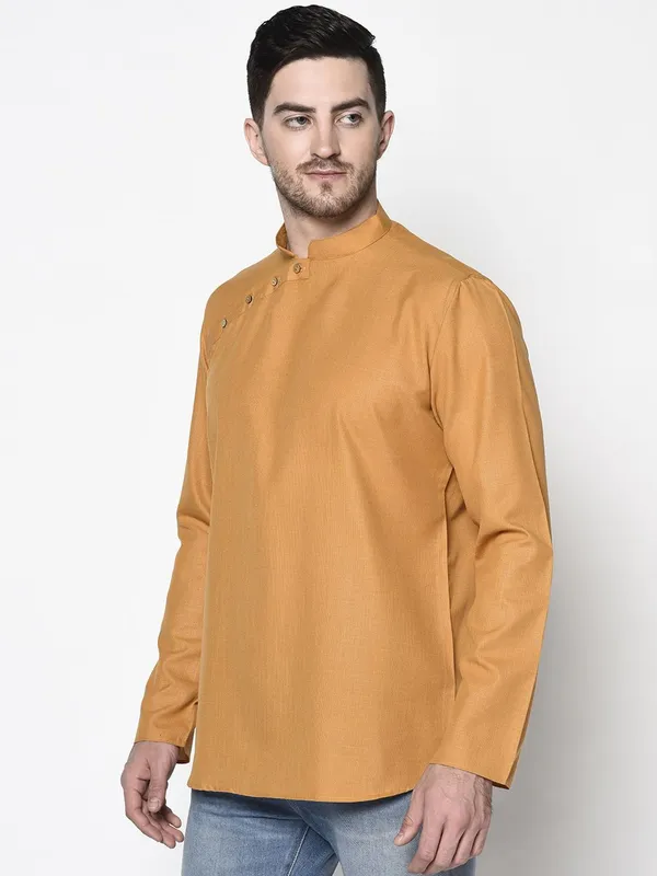Tabard_Men_Solid_Straight_Kurta_(Yellow)