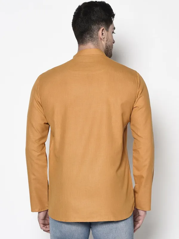 Tabard_Men_Solid_Straight_Kurta_(Yellow)