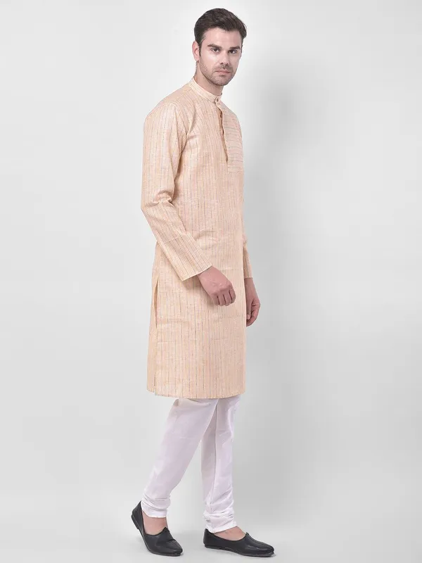 Tabard_Men_Striped_Straight_Kurta_(Yellow)