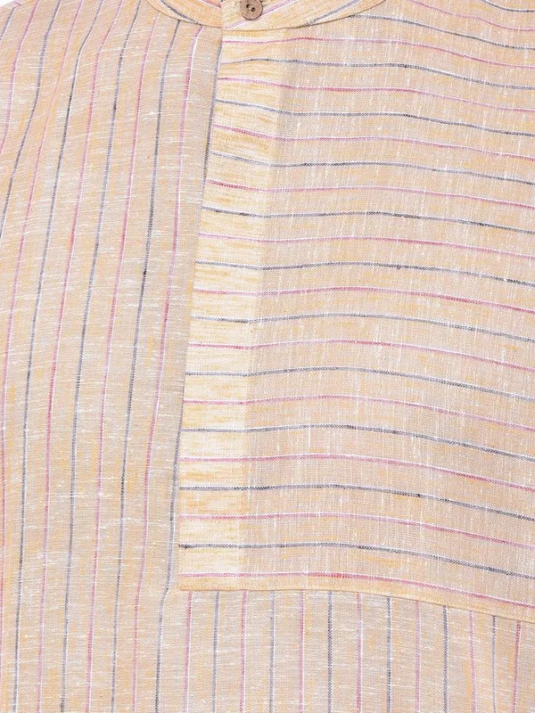 Tabard_Men_Striped_Straight_Kurta_(Yellow)