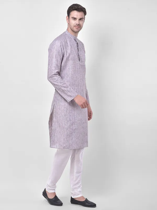 Tabard_Men_Striped_Straight_Kurta_(Grey)