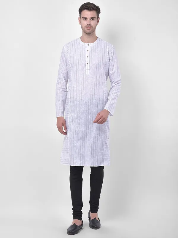 Tabard_Men_Striped_Straight_Kurta_(White)