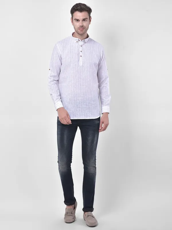 Tabard_Men_Striped_Straight_Kurta_(White)