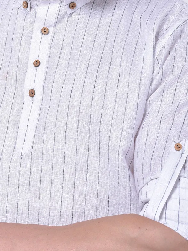 Tabard_Men_Striped_Straight_Kurta_(White)