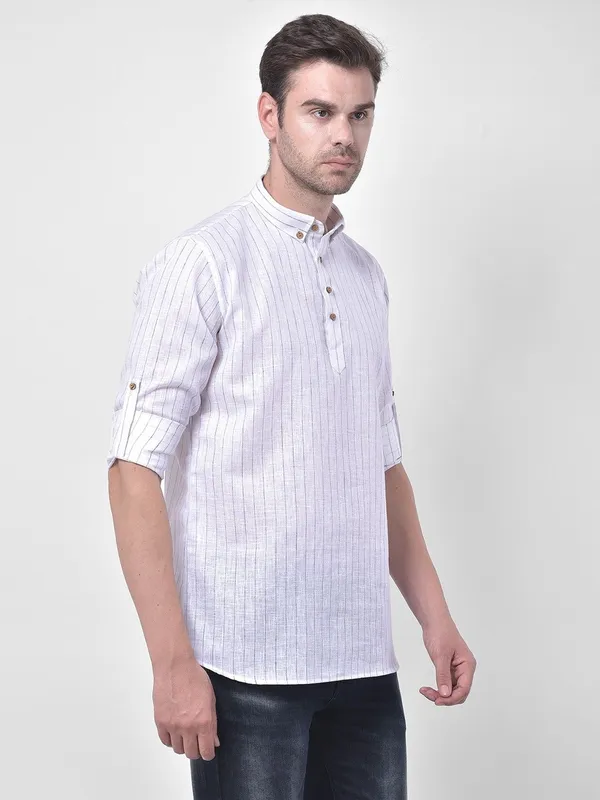 Tabard_Men_Striped_Straight_Kurta_(White)